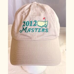 Masters 2012 Augusta National Golf Tournament Hat Khaki Tan Adjustable Cap Mens